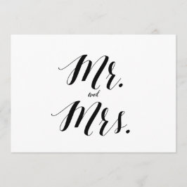 Calligrafische stijl "Mr en Mrs." Weddenschap