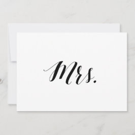 Calligrafische stijl "Mrs." Bodemonderteken voor b Kaart