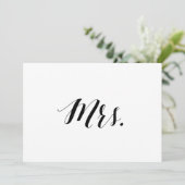 Calligrafische stijl "Mrs." Bodemonderteken voor b Kaart (Staand voorkant)
