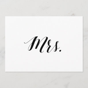 Calligrafische stijl "Mrs." Bodemonderteken voor b Kaart