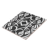 Calligrafische Tegel in Balck en White Tegeltje (Zijkant)