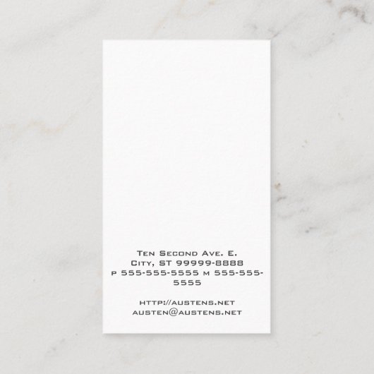 Calligrafische vulpen visitekaartje (Achterkant)