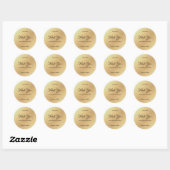 Calligraphed dank u gouden elegante Sjabloon Ronde Sticker (Vel)