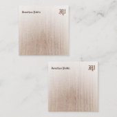 Calligraphed Monogram Wood Look Personalized Notitiekaartje (Voorkant / Achterkant)