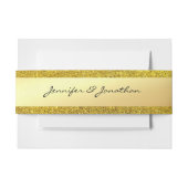 Calligraphed Script Naam Goud Glitter Modern Uitnodigingen Wikkel (Voorkant Voorbeeld)
