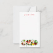 Calligraphed Script Tekst Waterverf Bloemen Bloeme Notitiekaartje (Voorkant)