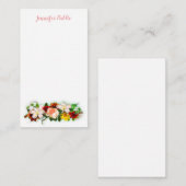 Calligraphed Script Tekst Waterverf Bloemen Bloeme Notitiekaartje (Voorkant / Achterkant)