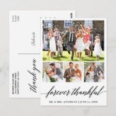 Calligraphy 4 Foto Altijd Dankbaar Bruiloft Briefkaart (Voorkant / Achterkant)