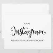 Calligraphy | " Als je instagramt" huwelijksbord Kaart (Voorkant / Achterkant)