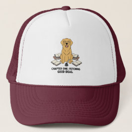 Calligraphy Artful Golden Retriever Dog Writer  Trucker Pet