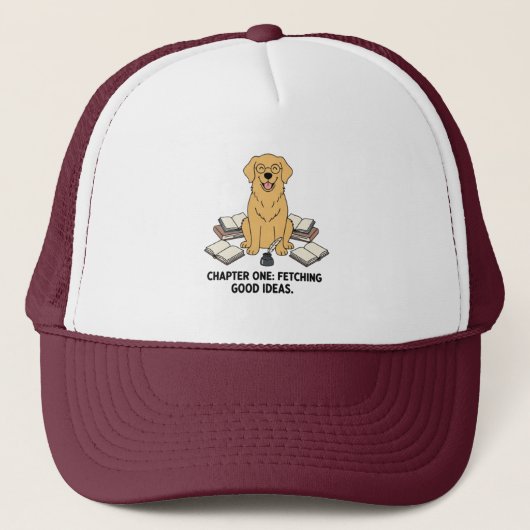 Calligraphy Artful Golden Retriever Dog Writer Trucker Pet (Voorkant)