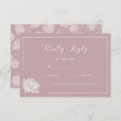 Calligraphy Blush Pink and White Floral Wedding RSVP Kaartje (Voorkant / Achterkant)