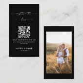 Calligraphy Bruiloft Leg de liefde vast QR Code Informatiekaartje (Voorkant / Achterkant)