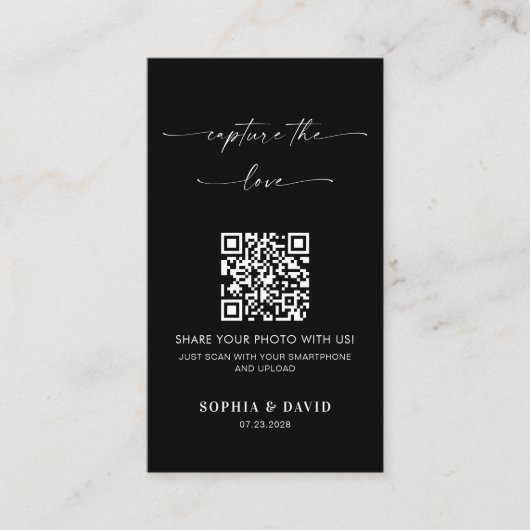 Calligraphy Bruiloft Leg de liefde vast QR Code Informatiekaartje (Voorkant)