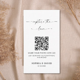 Calligraphy Bruiloft Leg de liefde vast QR Code Informatiekaartje