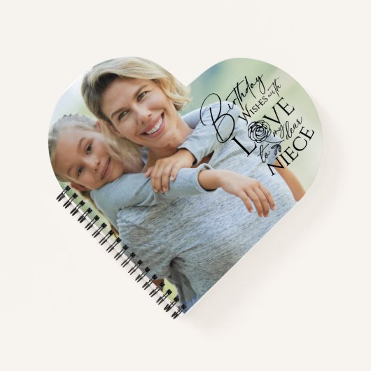 Calligraphy Custom Photo Birthday For Niece Notitieboek (Voorkant)