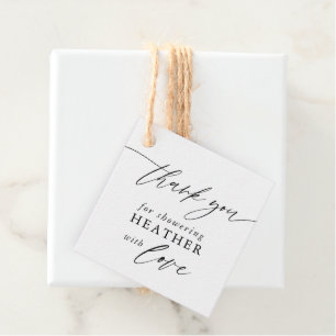 Calligraphy Dank je voor het overladen met liefde  Bedankjes Labels