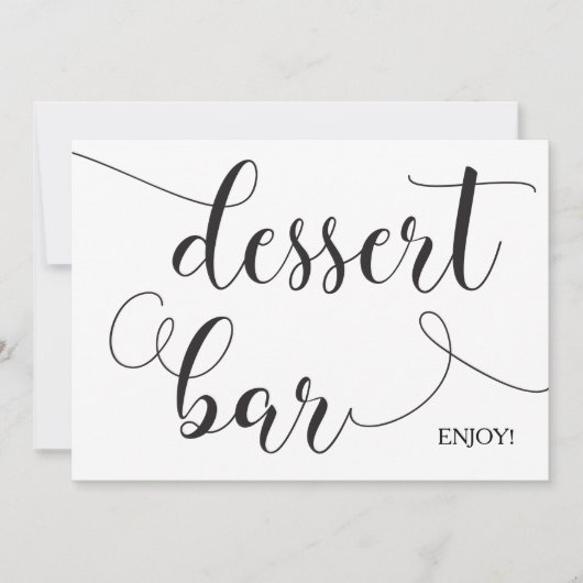 Calligraphy Dessert Bar Huwelijkskaart Kaart (Voorkant)