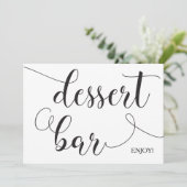 Calligraphy Dessert Bar Huwelijkskaart Kaart (Staand voorkant)