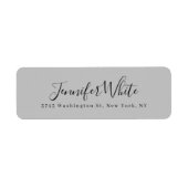 Calligraphy Elegant Bold Retro Gray Etiket (Voorkant)
