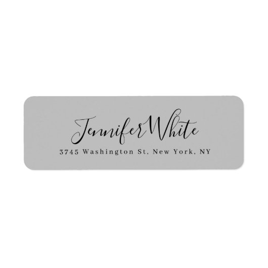 Calligraphy Elegant Bold Retro Gray Etiket (Voorkant)