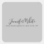 Calligraphy Elegant Bold Retro Gray Vierkante Sticker (Voorkant)