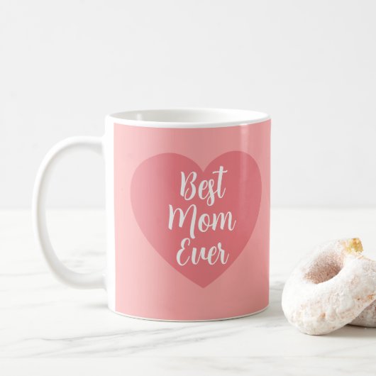 Calligraphy Elegant Pink Template Best Mom Ever Koffiemok (Met donut)