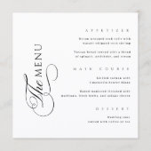 Calligraphy Elegant Square Wedding Menu (Voorkant)
