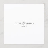 Calligraphy Elegant Square Wedding Menu (Achterkant)