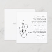 Calligraphy Elegant Square Wedding Menu (Voorkant / Achterkant)