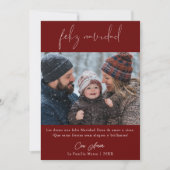 Calligraphy Feliz Navidad Mexicaanse Kerst Foto  Feestdagenkaart (Voorkant)