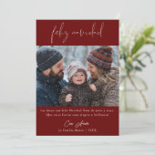 Calligraphy Feliz Navidad Mexicaanse Kerst Foto  Feestdagenkaart (Staand voorkant)