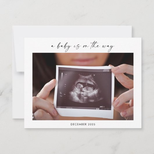 Calligraphy Formal Baby Announcement Card Bedankkaart (Achterkant)