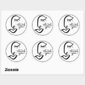 Calligraphy Gezicht Bedankt Sticker (Vel)
