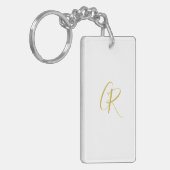 Calligraphy Gold Color Monogram Modern Minimalist  Sleutelhanger (Voorkant Links)