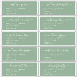 Calligraphy Groene Gastadreslabels UK Lay-out Sticker