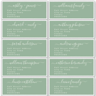 Calligraphy Groene Gastadreslabels UK Lay-out Sticker