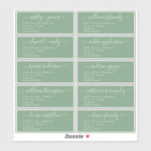 Calligraphy Groene Gastadreslabels UK Lay-out Sticker (Vel)