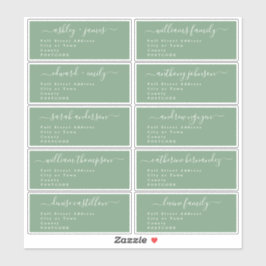 Calligraphy Groene Gastadreslabels UK Lay-out Sticker