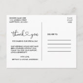 Calligraphy Hart 4 Foto Huwelijk Bedankt Briefkaart (Achterkant)