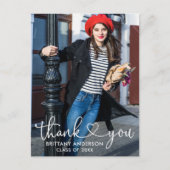 Calligraphy Hart Afstudeer Dank Je Foto Briefkaart (Voorkant)