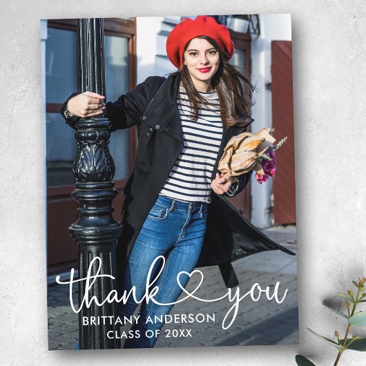 Calligraphy Hart Afstudeer Dank Je Foto Briefkaart