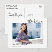 Calligraphy Hart Afstudeerfoto Dankjewel Briefkaart (Voorkant / Achterkant)