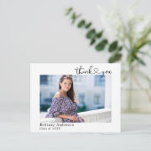 Calligraphy Hart Afstudeerfoto Dankjewel Briefkaart (Staand voorkant)