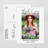 Calligraphy Hart Gradiëring Bedankt Briefkaart (Voorkant / Achterkant)