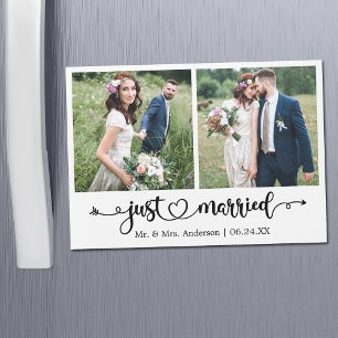 Calligraphy Hart Net Getrouwd 2 Foto Magneetkaart
