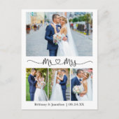 Calligraphy Hart Trouw 4 Foto Dank U Briefkaart (Voorkant)