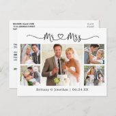 Calligraphy Hart Trouw 5 Foto Dank U Briefkaart (Voorkant / Achterkant)