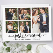 Calligraphy Heart Just Married 5 Photos Wedding Aankondiging