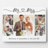 Calligraphy Heart Mr. en Mrs Wedding 5 Foto Fotoplaat (Voorkant)